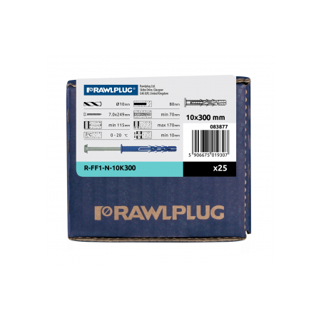 FF1 KOŁEK RAMOWY POLIAMIDOWY 10X300 MM Z KOŁNIERZEM, Z WKRĘTEM Z ŁBEM SZEŚCIOKĄTNYM