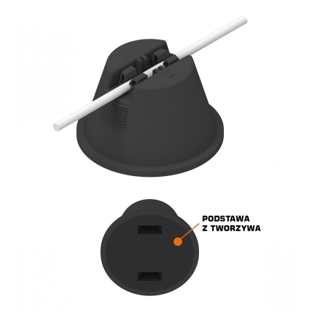 AN-11K UCHWYT BETONOWY W TWORZYWIE Z PODSTAWKĄ Z TWORZYWA FI8