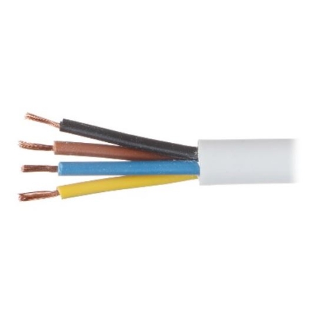 H05VV-F OWY 4X 1.5 ŻO BIAŁY PRZEWÓD OKRĄGŁY 300/500V KL.5 DO ODBIORNIKÓW RUCHOMYCH