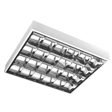 G-TECH BIAŁY OPRAWA RASTROWA NT 4X G13 T8/ 18W IP20 600X600 BLACHA STALOWA TUBY LED