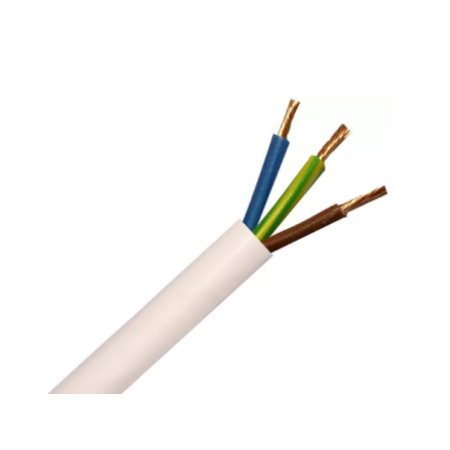 H03VV-F OMY 3X 1.5 ŻO BIAŁY PRZEWÓD MIESZKANIOWY OKRĄGŁY MIĘKKI 300/300V KL.5