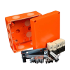 KSK 125 PO10 PUSZKA INSTALACYJNA NT 126X126X74 POKRYWA PEŁNA E90 IP66 KABEL 1.5-10MM NIEPALNA POMARA