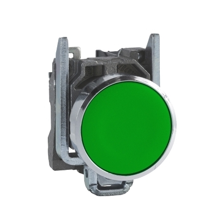 Schneider Electric Harmony XB4 Przycisk płaski zielony, metalowy, XB4BA31