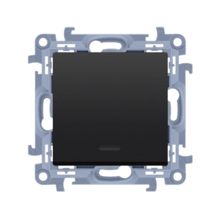 SIMON 10 MODUŁ CZARNY MAT ŁĄCZNIK 1-BIEGUNOWY PODŚWIETLANY LED ZACISKI ŚRUBOWE 10AX 250V