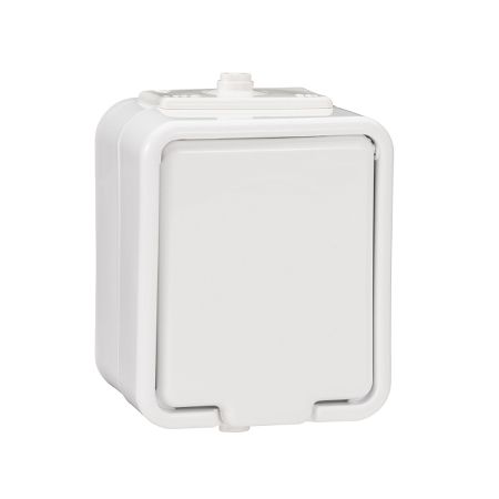 Schneider Electric Cedar, gniazdo pojedyncze 2P+PE, IP44, biały, NT130H01