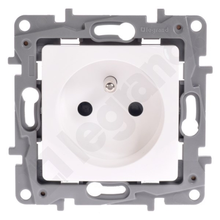 NILOE MODUŁ BIAŁY GNIAZDO 1X Z/U Z PRZESŁONAMI ZACISKI SPRĘŻYNOWE 16A 250V