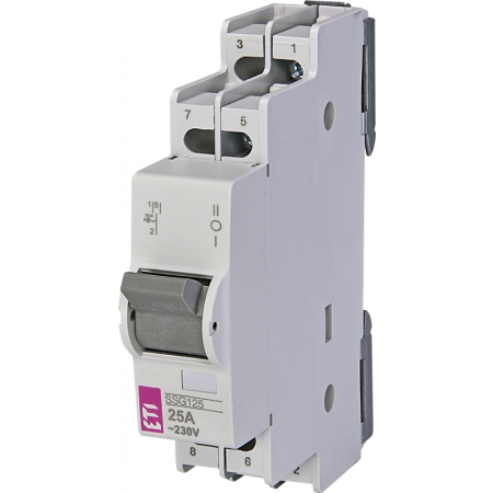 SSQ 125 PRZEŁĄCZNIK TRÓJPOŁOŻENIOWY MODUŁOWY 25A 1-BIEGUNOWY EVE