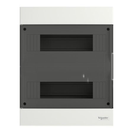 EASY9 ROZDZIELNIA PLASTIKOWA NT 24M 2X 12M N+PE 326X256X103 IP40 IK07 DRZWI DYMNE BIAŁY