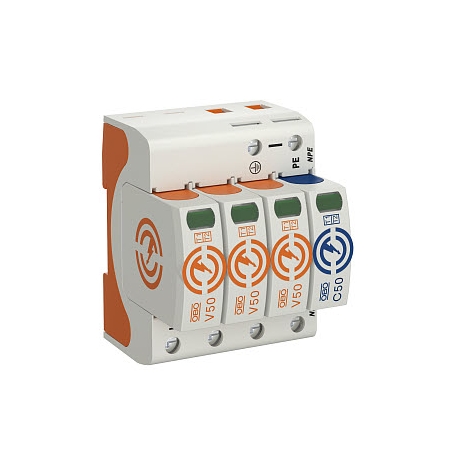 V50-3+NPE-280 OGRANICZNIK PRZEPIĘĆ T1+T2 B+C 3P+N 4M 30/50KA 2.5KV