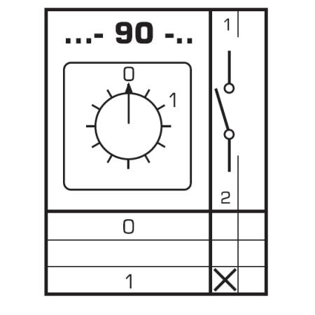 4G10-90-PK R014 0-1 ŁĄCZNIK KRZYWKOWY OB 1-BIEGUNOWY 10A