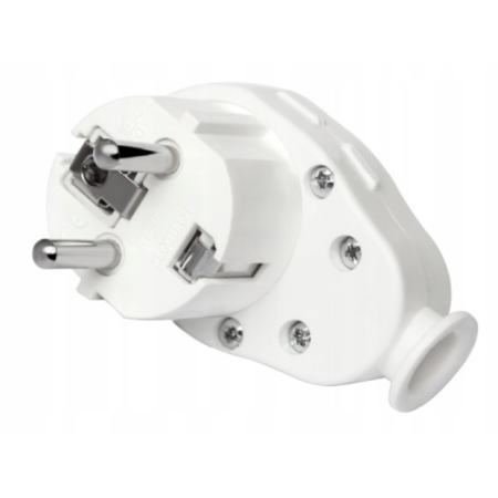 WTYCZKA PRZENOŚNA KĄTOWA OKRĄGŁA OBROTOWA 360ST / 45ST 1X Z/U UNISCHUKO 16A BIAŁY