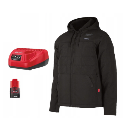 M12 HPJBL2-0(XL) PODGRZEWANA KURTKA PUCHOWA 12V Z AKUMULATOREM 2.0AH I ŁADOWARKĄ