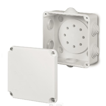 PK-2 PUSZKA INSTALACYJNA NT 108X108X58 IP55 6 DŁAWIKÓW BIAŁY EP-LUX