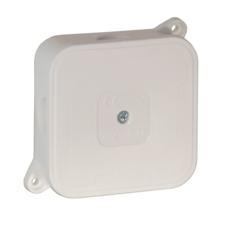 VP-2 PUSZKA INSTALACYJNA NT 85X85X35 IP44 IK07 PUSTA 4-WLOTOWA DŁAWIKI GUMOWE BIAŁY