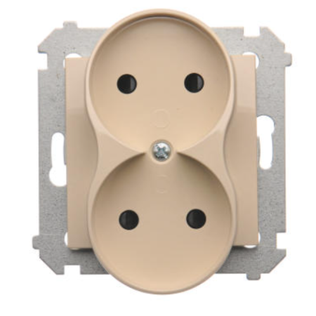 GNIAZDO 2X Z/U Z PRZESŁONAMI ZACISKI ŚRUBOWE 16A 250V