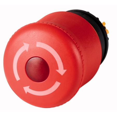 M22-PVLT NAPĘD PRZYCISKU GRZYBKOWEGO PODŚWIETLANEGO Z ZATRZASKIEM PRZEZ OBRÓT FI38 CZERWONY IP67