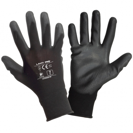 RĘKAWICE PU CZARNE L230509P "9", CE, LAHTI