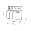 OP10 OGRANICZNIK PRZEPIĘĆ T1+T2+T3 B+C+D 4P 4M 10/40KA 1.3KV TN-S