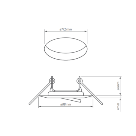 ORION-R C CHROM OPRAWA SUFITOWA PT OKRĄGŁA RUCHOMA GU5.3 IP20 ALUMINIUM