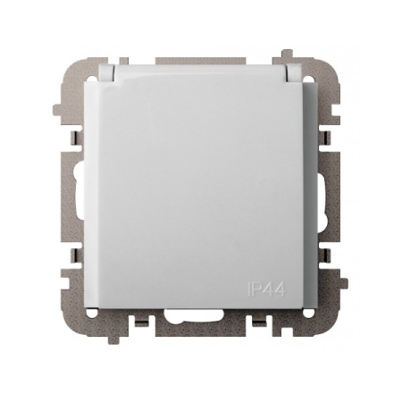 VESTRA MODUŁ BIAŁY GNIAZDO 2P+Z Z KLAPKĄ IP44 ZACISKI ŚRUBOWE 16A 250V