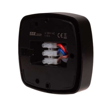 DR-09B CZUJNIK RUCHU PIR Z FUNKCJĄ OBECNOŚCI SUFITOWY 360° 10A 230V CZARNY