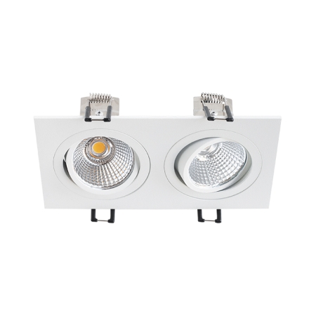 DEL BIAŁY OPRAWA SUFITOWA LED PT PROSTOKĄT RUCHOMA 2X 6W 830 WW 3000K 1100LM IP20 90ST AL