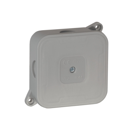 VP-2 PUSZKA INSTALACYJNA NT 85X85X35 IP44 IK07 PUSTA 4-WLOTOWA DŁAWIKI GUMOWE POPIEL