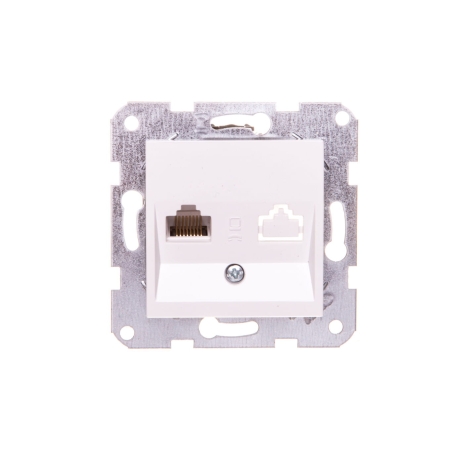 KARRE MODUŁ BIAŁY GNIAZDO KOMPUTEROWE 1X UAE 8 KAT.5E SKOŚNE