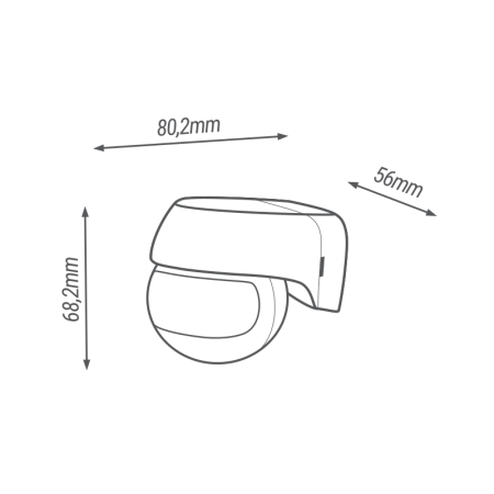 ZUMI MINI CZUJNIK RUCHU PIR NT ŚCIENNY 140ST 6,5M 10S-15MIN IP44 800VA 230V AC CZARNY