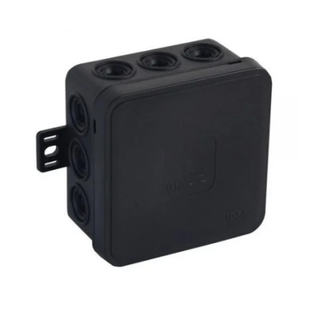 V5 PUSZKA INSTALACYJNA NT 75X75X41 IP54 IK07 PUSTA 12-WLOTOWA Z OSŁABIENIAMI KLIK CZARNY