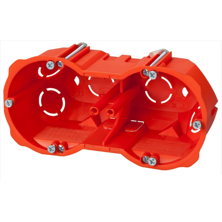 PK-2X60 PUSZKA INSTALACYJNA PT GIPS 2X FI60 IP20 GŁĘBOKA Z WKRĘTAMI CEGLASTY