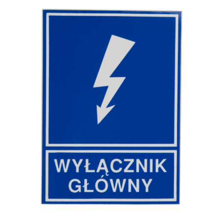 TZI  74X105S "WYŁĄCZNIK GŁÓWNY" NAKLEJKA (10SZT)
