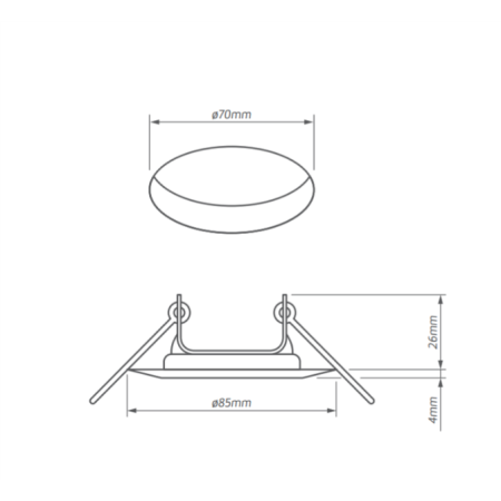 ORION-S C/M CHROM MAT OPRAWA SUFITOWA PT OKRĄGŁA STAŁA GU5.3 IP20 ALUMINIUM