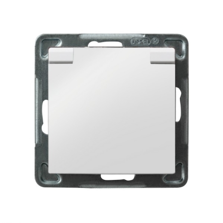 IMPRESJA MODUŁ BIAŁY GNIAZDO 1X Z/U Z KLAPKĄ BIAŁĄ IP44 ZACISKI ŚRUBOWE 16A 250V