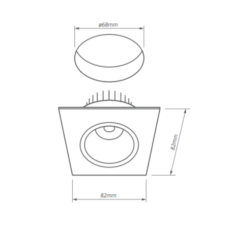 NEO ALUMINIUM SZCZOTKOWANE OPRAWA SUFITOWA LED KWADRAT RUCHOMA 6W WW 830 3000K 620LM IP20 90ST AL