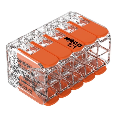 SZYBKOZŁĄCZKA UNIWERSALNA 10x0.2-4mm2 TRANSPARENTNA/POMARAŃCZOWA (opk.15szt)