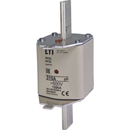 WT-3C NH3C 315A GG 500V WKŁADKA TOPIKOWA ZWŁOCZNA BM