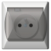 AKCENT BIAŁY GNIAZDO 1X Z/U Z KLAPKĄ BIAŁĄ IP44 ZACISKI ŚRUBOWE 16A 250V