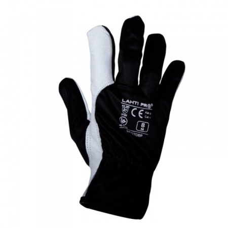 RĘKAWICE ZE SKÓRY KOZ. CZAR. L270709P, KARTA, "9", CE, LAHTI