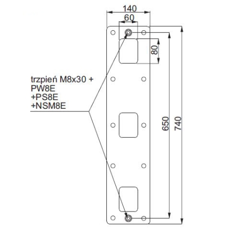SPM2 STALOWA PŁYTA MOCUJĄCA NA DACH PŁASKI