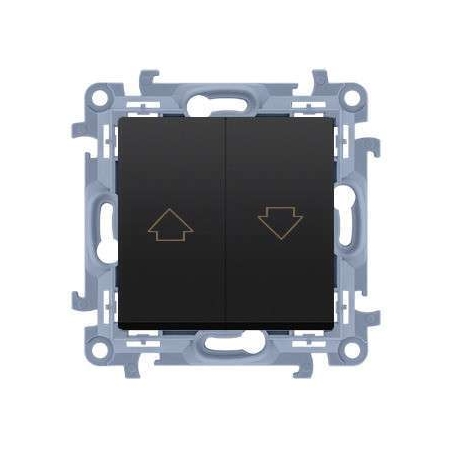 SIMON 10 MODUŁ CZARNY MAT PRZYCISK ŻALUZJOWY "STRZAŁKA" ZACISKI ŚRUBOWE 10A 250V