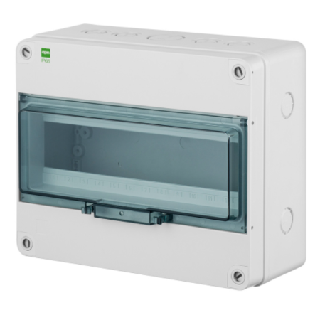 HERMETICA RN ROZDZIELNIA PLASTIKOWA NT PV 12M N+PE IP65 220X270X120 DRZWI DYMNE SZARY 1000V DC