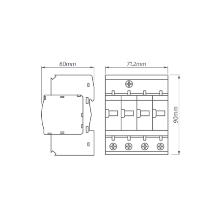 OP20 OGRANICZNIK PRZEPIĘĆ T2 C 4P 4M 20/40KA 1.5KV TN-S