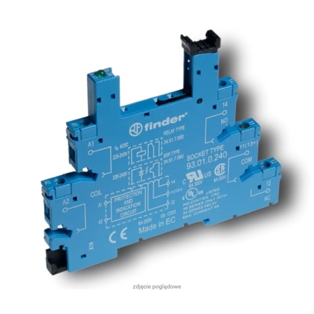 F93-01-7-024-0000 GNIAZDO 0.3M 6-24V DC DO 34 NIEBIESKI ZACISKI ŚRUBOWE NA SZYNĘ