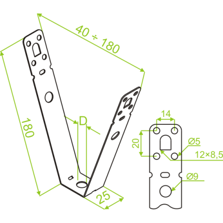 WT180 M8 WIESZAK TRAPEZOWY