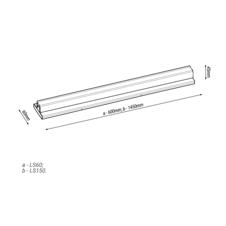 LS150 50W 90/840 LINIA ŚWIETLNA (WKŁAD) DO SZYNOPRZEW. 3-FAZ 230V 4000K 7350LM IP20 CZARNY 1500MM