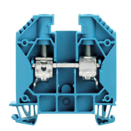 WDU 16.0 BL ZŁĄCZKA SZYNOWA PRZELOTOWA GWINTOWA NIEBIESKI