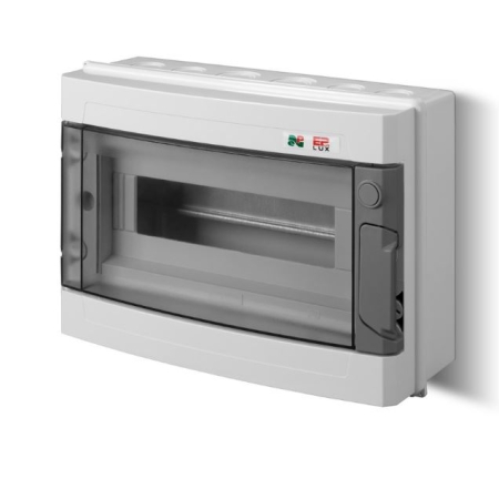 EP-LUX PLUS ROZDZIELNIA PLASTIKOWA NT 12M 1X 12M N+PE IP65 IK07 214X303X118 DRZWI DYMNE SZARY