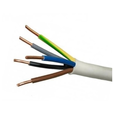 YDY 5X 2.5 ŻO BIAŁY PRZEWÓD INSTALACYJNY OKRĄGŁY DRUT 450/750V KL.1