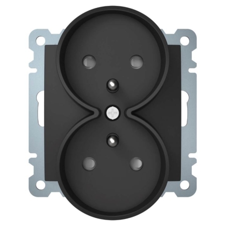B.KWADRAT GNIAZDO 2-KROTNE Z UZIEMIENIEM DO RAMEK 1- LUB WIELOKROTNYCH, ANTRACYT